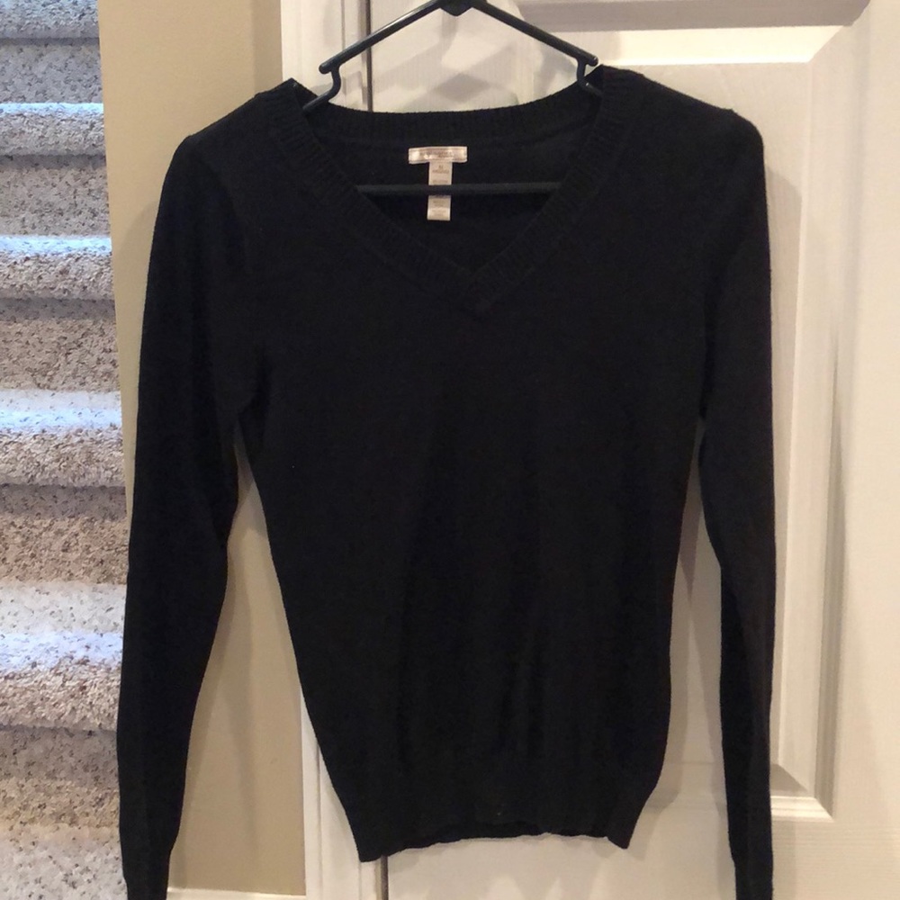 Black v-neck sweater